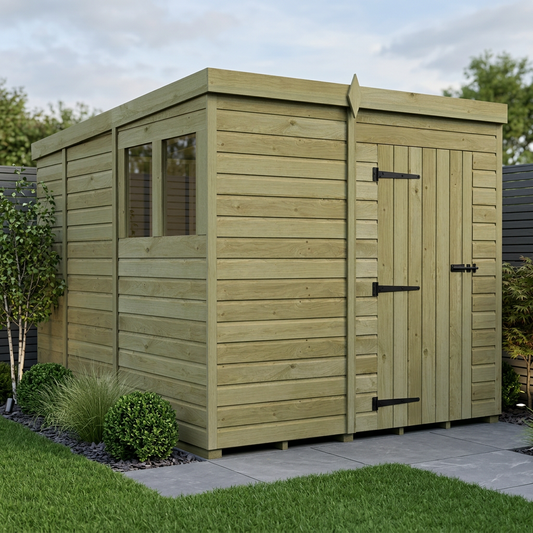 7 x 9 Pent Shed (Single Door, With Windows) - Pent Shed