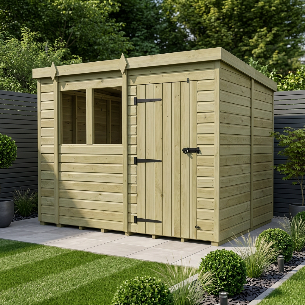 10 x 9 Pent Shed (Single Door, With Windows) - Pent Shed