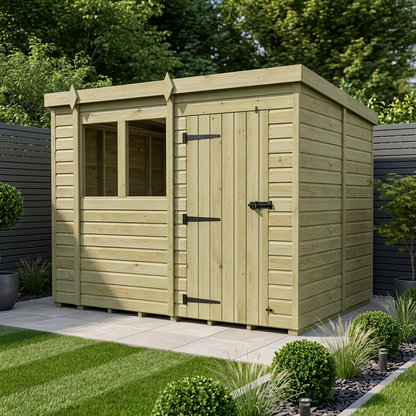 10 x 9 Pent Shed (Single Door, With Windows) - Pent Shed