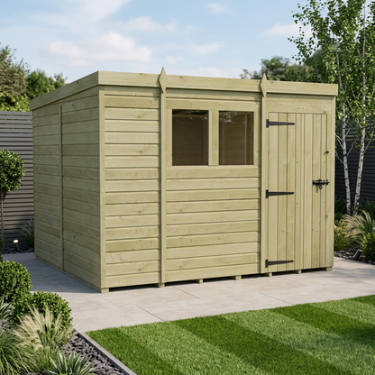 9 x 10 Pent Shed (Single Door, With Windows) - Pent Shed