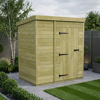 7 x 4 Pent Shed (Single Door, No Windows) - view 3