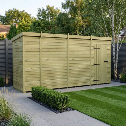 14 x 4 Pent Shed (Single Door, No Windows) - view 2