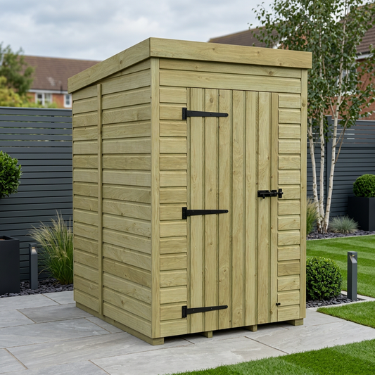 4 x 5 Pent Shed (Single Door, No Windows) - view 2