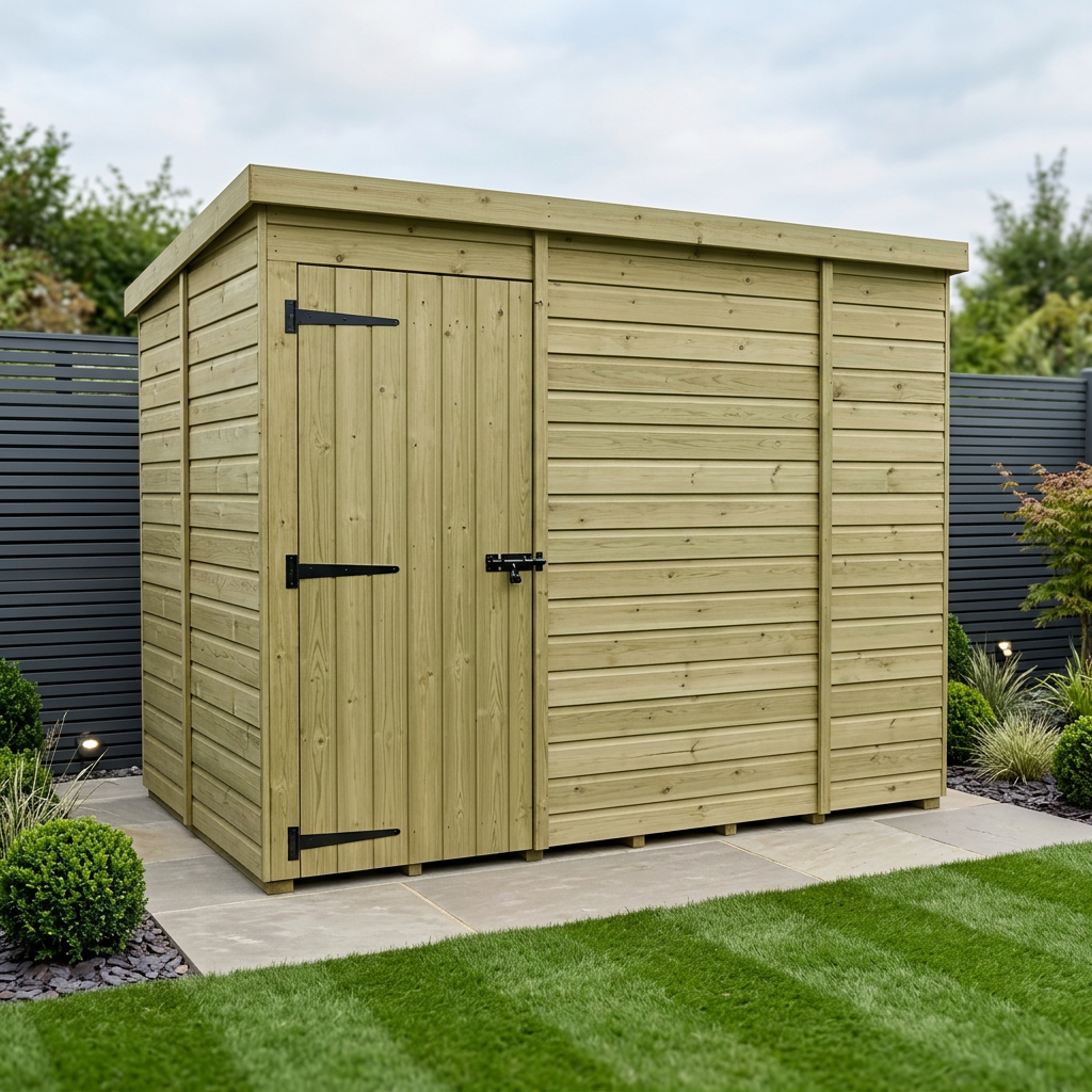 9 x 5 Pent Shed (Single Door, No Windows) - view 3