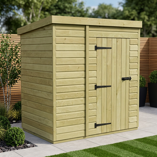5 x 4 Pent Shed (Single Door, No Windows) - view 2