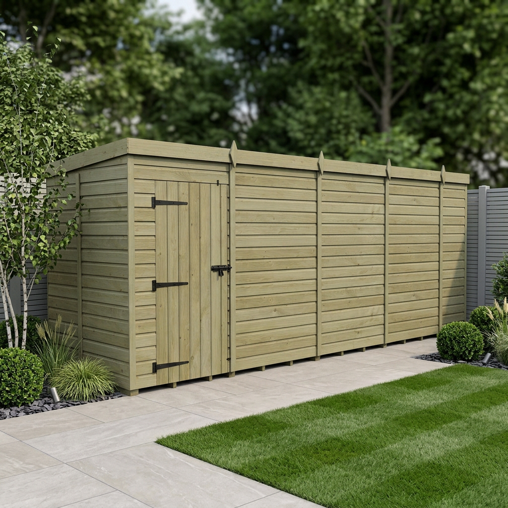 18 x 5 Pent Shed (Single Door, No Windows) - Pent Shed