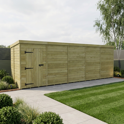 20 x 5 Pent Shed (Single Door, No Windows) - view 3