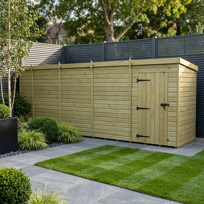 20 x 4 Pent Shed (Single Door, No Windows) - view 2