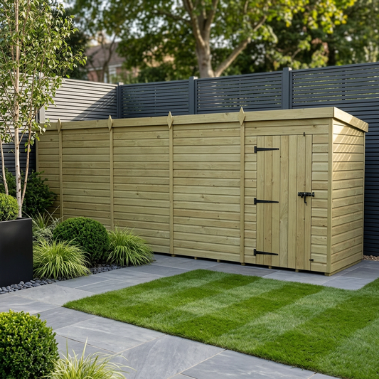 20 x 4 Pent Shed (Single Door, No Windows) - view 2