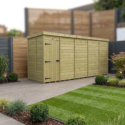19 x 5 Pent Shed (Single Door, No Windows) - view 3