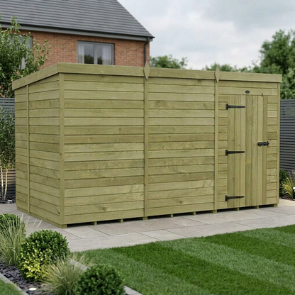 12 x 6 Pent Shed (Single Door, No Windows) - view 2