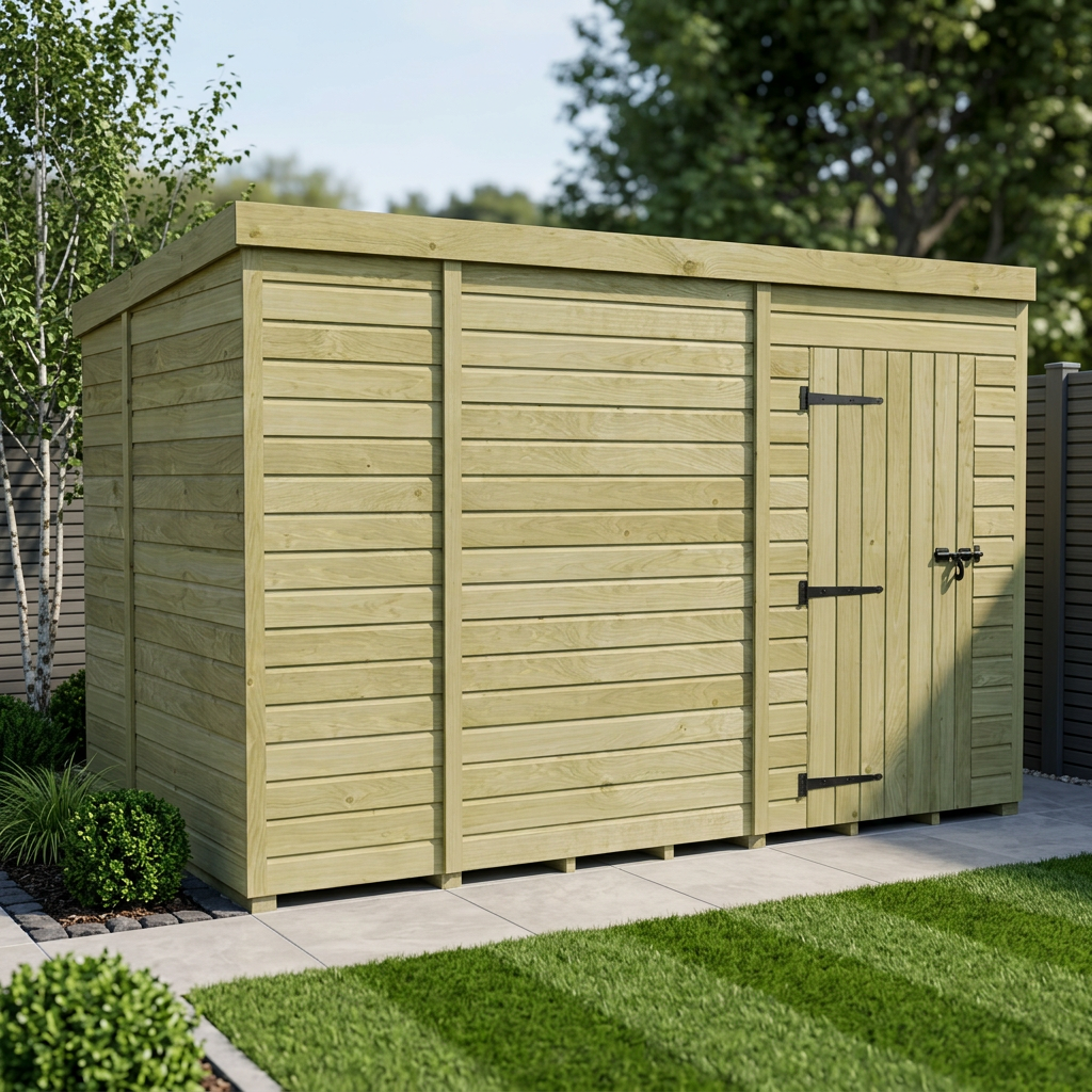 9 x 7 Pent Shed (Single Door, No Windows) - view 5
