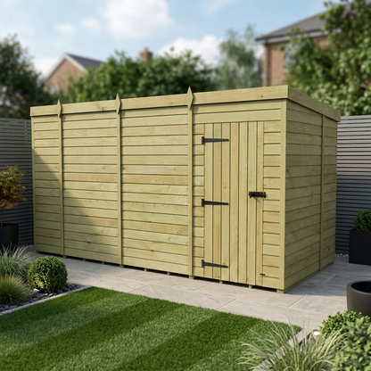 14 x 7 Pent Shed (Single Door, No Windows) - view 4