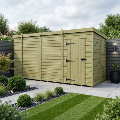 13 x 6 Pent Shed (Single Door, No Windows) - view 4