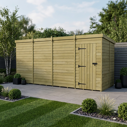16 x 6 Pent Shed (Single Door, No Windows) - view 5