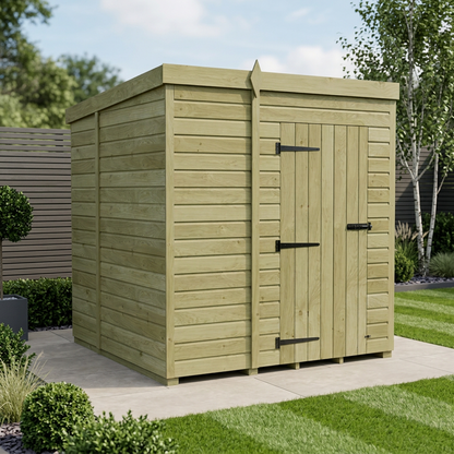 5 x 7 Pent Shed (Single Door, No Windows) - view 5