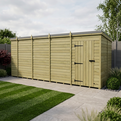 17 x 7 Pent Shed (Single Door, No Windows) - view 3