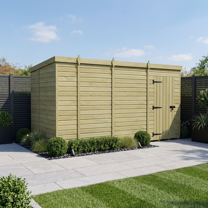 18 x 6 Pent Shed (Single Door, No Windows) - view 3