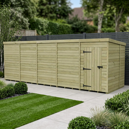 20 x 7 Pent Shed (Single Door, No Windows) - view 4