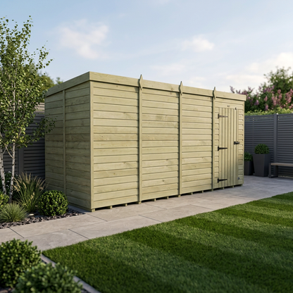 16 x 7 Pent Shed (Single Door, No Windows) - view 6