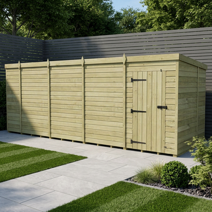 18 x 7 Pent Shed (Single Door, No Windows) - view 4