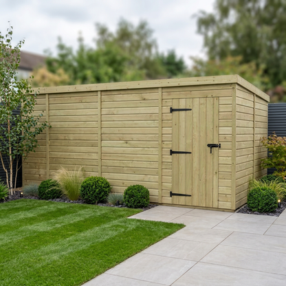 15 x 8 Pent Shed (Single Door, No Windows) - view 3