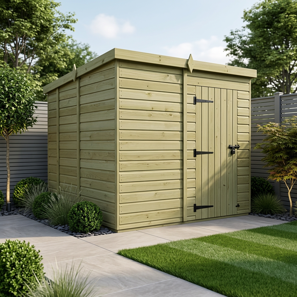 7 x 9 Pent Shed (Single Door, No Windows) - view 3