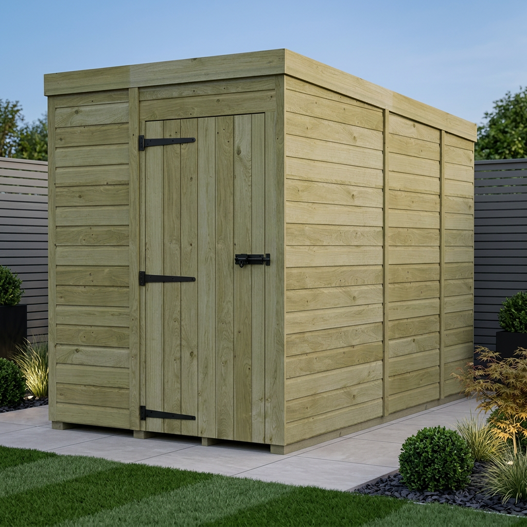 5 x 9 Pent Shed (Single Door, No Windows) - view 4