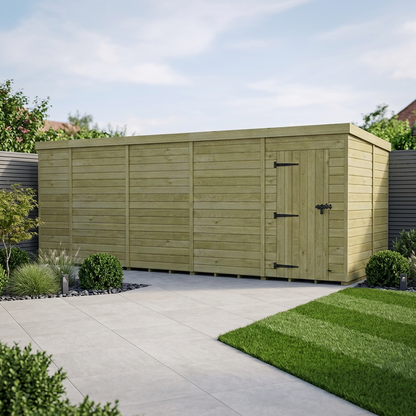 20 x 9 Pent Shed (Single Door, No Windows) - view 3