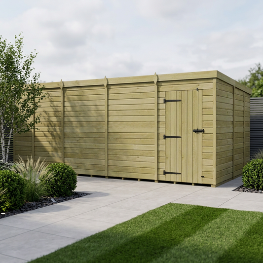 17 x 9 Pent Shed (Single Door, No Windows) - view 2