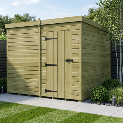 8 x 9 Pent Shed (Single Door, No Windows) - view 4