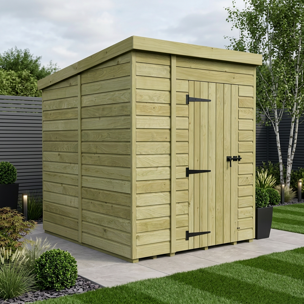 5 x 8 Pent Shed (Single Door, No Windows) - view 5