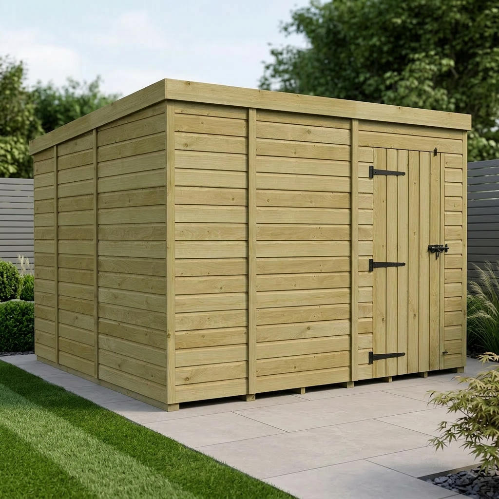 9 x 9 Pent Shed (Single Door, No Windows) - view 6