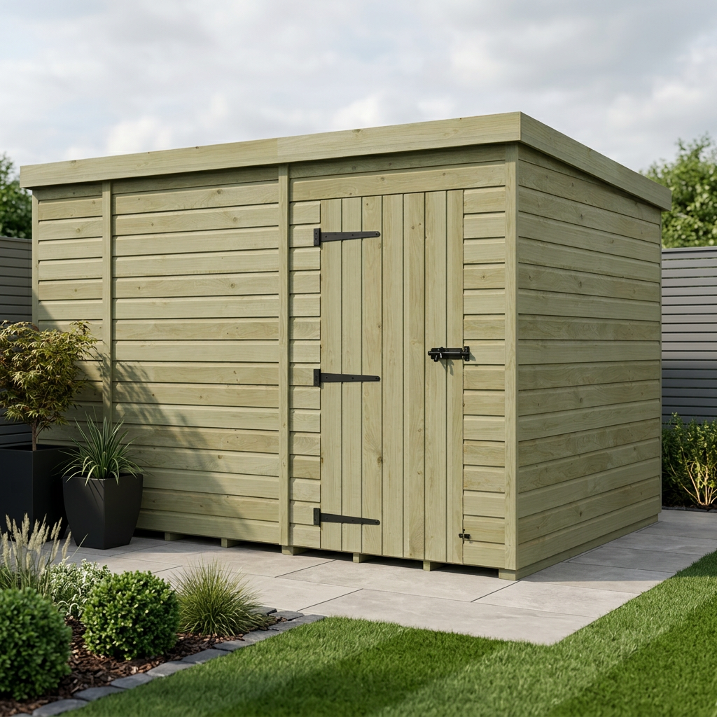 10 x 9 Pent Shed (Single Door, No Windows) - view 6