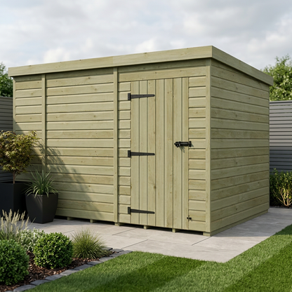 10 x 9 Pent Shed (Single Door, No Windows) - view 6