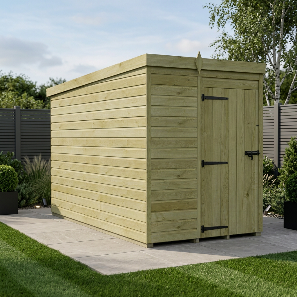 5 x 10 Pent Shed (Single Door, No Windows) - view 2