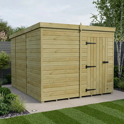 8 x 10 Pent Shed (Single Door, No Windows) - view 6