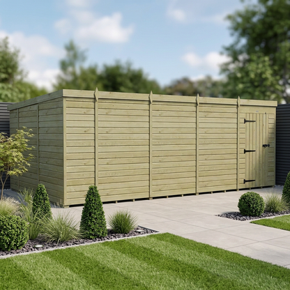 18 x 10 Pent Shed (Single Door, No Windows) - view 2