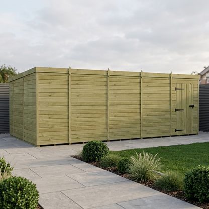 19 x 10 Pent Shed (Single Door, No Windows) - view 2