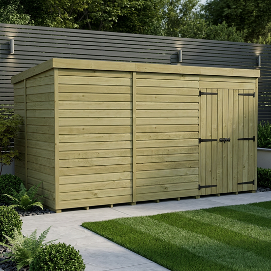 12 x 5 Pent Shed (Double Door, No Windows) - Pent Shed