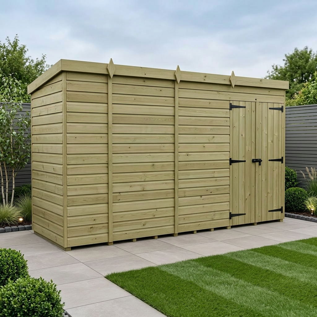 14 x 5 Pent Shed (Double Door, No Windows) - Pent Shed
