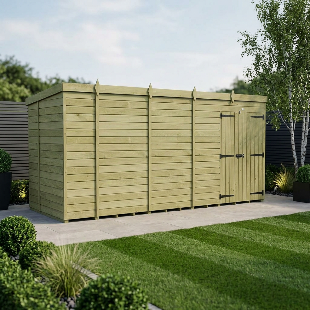 19 x 5 Pent Shed (Double Door, No Windows) - Pent Shed