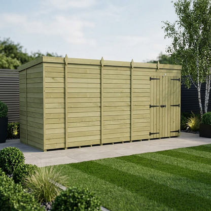 19 x 5 Pent Shed (Double Door, No Windows) - Pent Shed