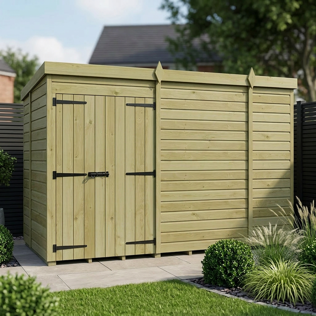 10 x 5 Pent Shed (Double Door, No Windows) - Pent Shed