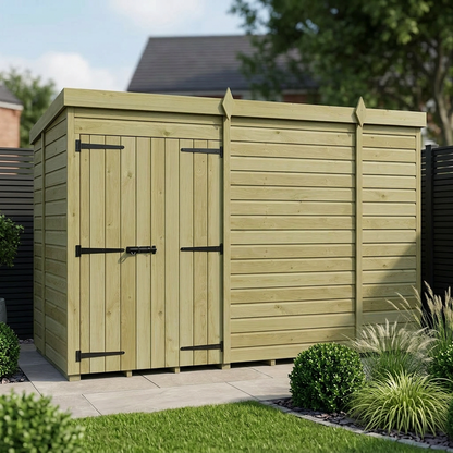 10 x 5 Pent Shed (Double Door, No Windows) - Pent Shed
