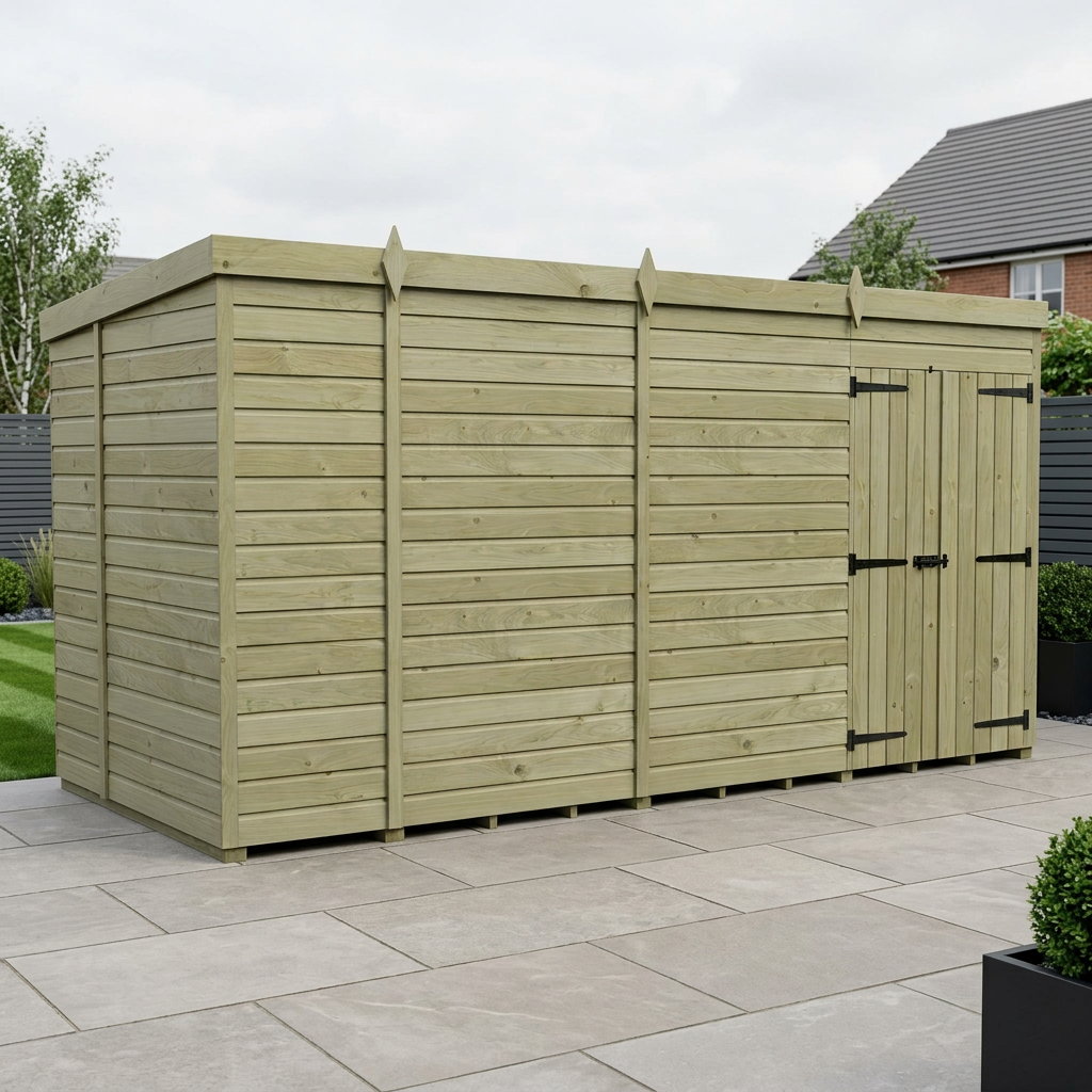13 x 5 Pent Shed (Double Door, No Windows) - Pent Shed