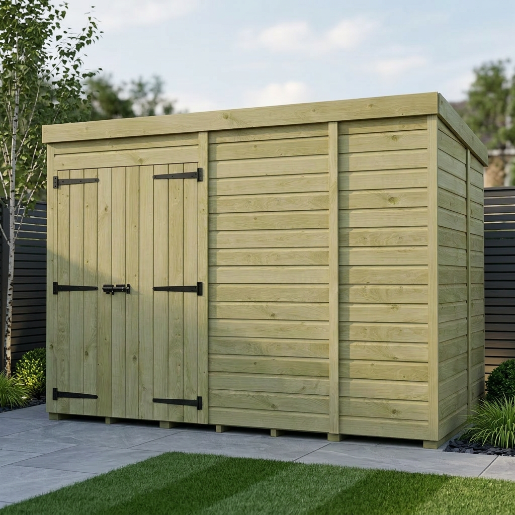 9 x 5 Pent Shed (Double Door, No Windows) - Pent Shed