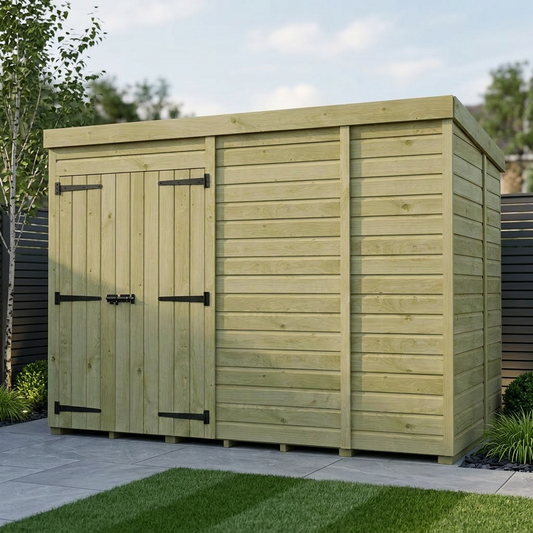 9 x 5 Pent Shed (Double Door, No Windows) - Pent Shed