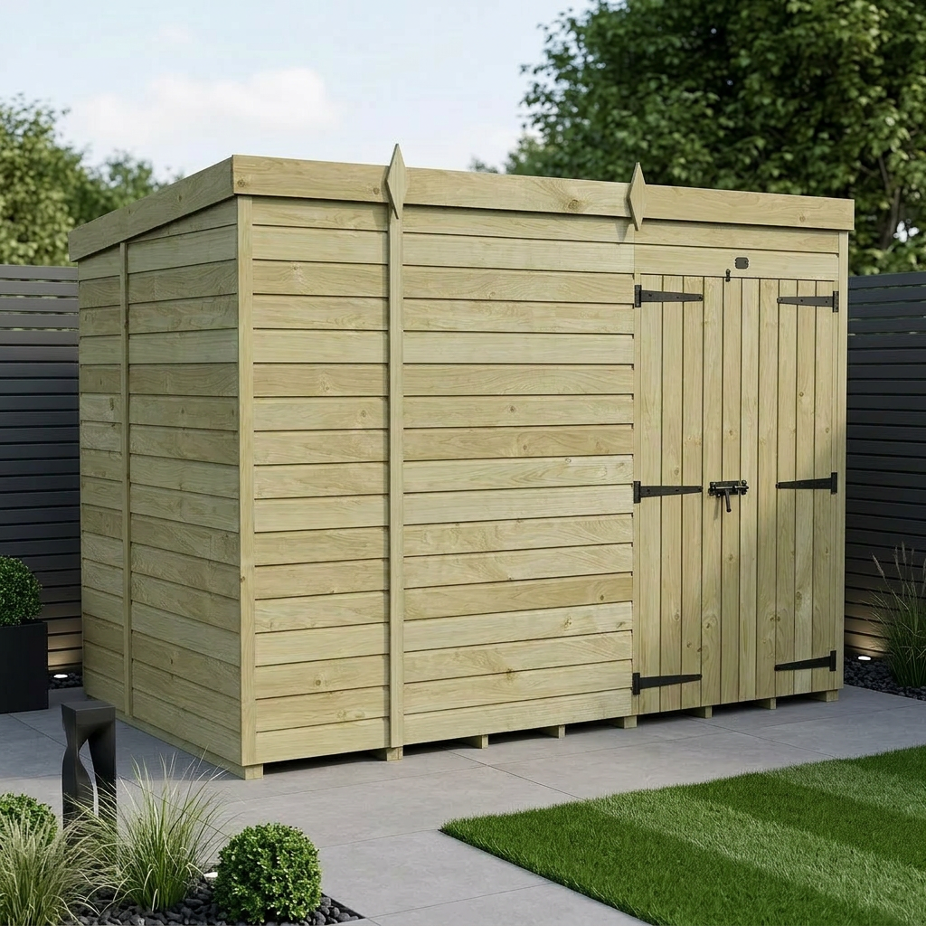 11 x 6 Pent Shed (Double Door, No Windows) - Pent Shed