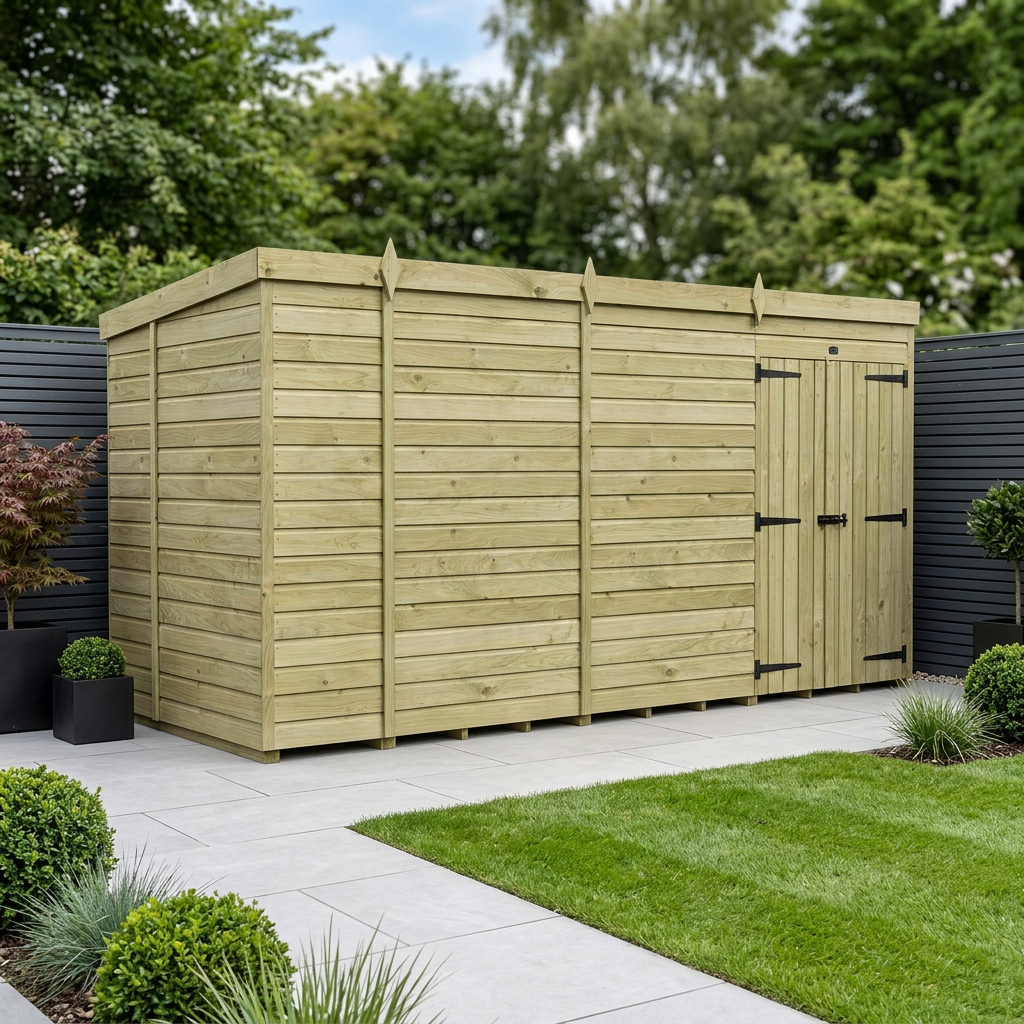 13 x 6 Pent Shed (Double Door, No Windows) - Pent Shed
